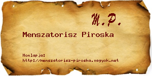 Menszatorisz Piroska névjegykártya
